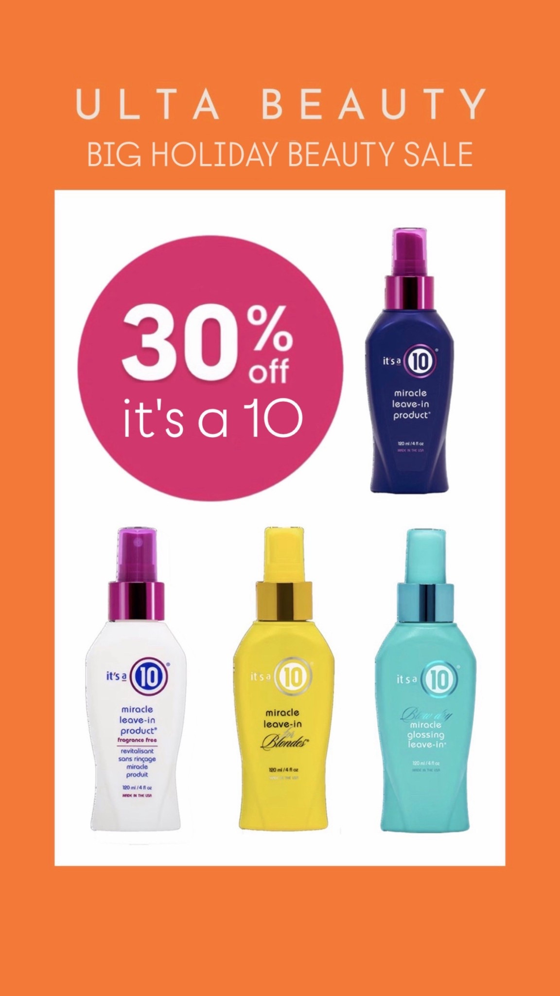 30% off It's a 10 hair care! This leave in mask does it all! It smooths, shines, detangles, eliminates frizz, and more! It's one of my tried & true favorites!✨ @ultabeauty #ulta #ultabeauty #ad 

#LTKGiftGuide #LTKBeauty #LTKHoliday