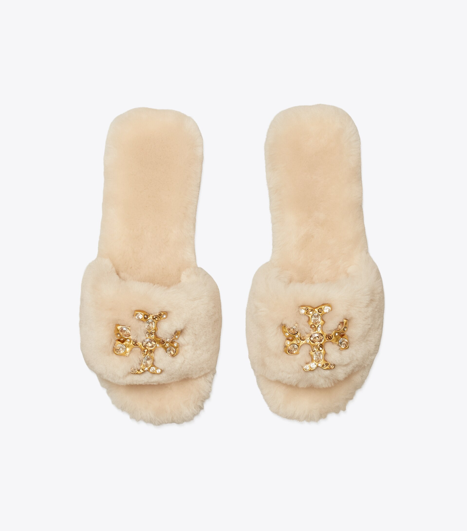Jeweled Shearling Slide | Tory Burch (US)
