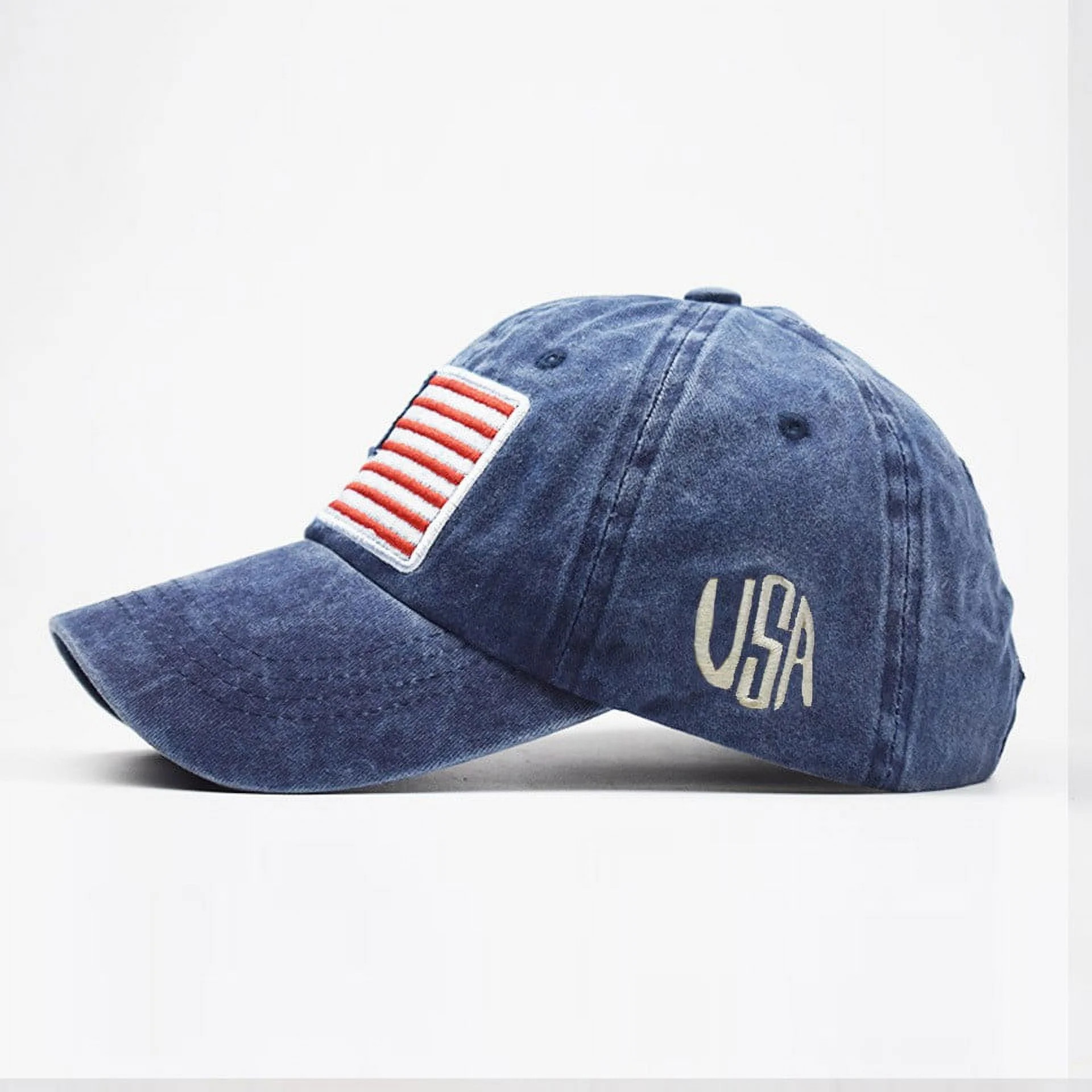 Distressed Washed Baseball Cap with American Flag & "America" Embroidery - Casual Sporty Hat for ... | Walmart (US)