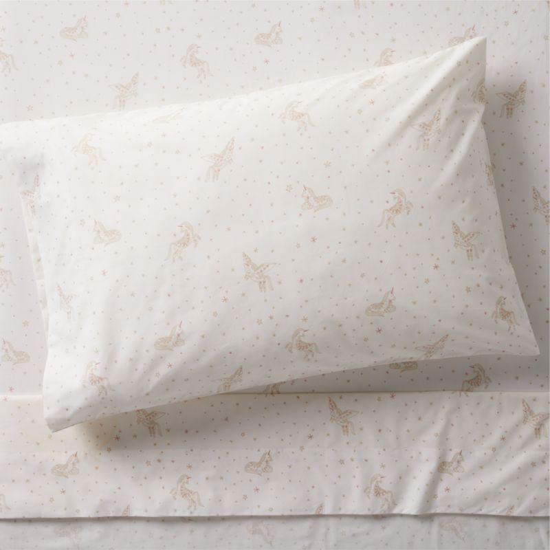 Stay Cool Unicorn Dreams Organic Cotton Kids Twin Sheet Set + Reviews | Crate & Kids | Crate & Barrel