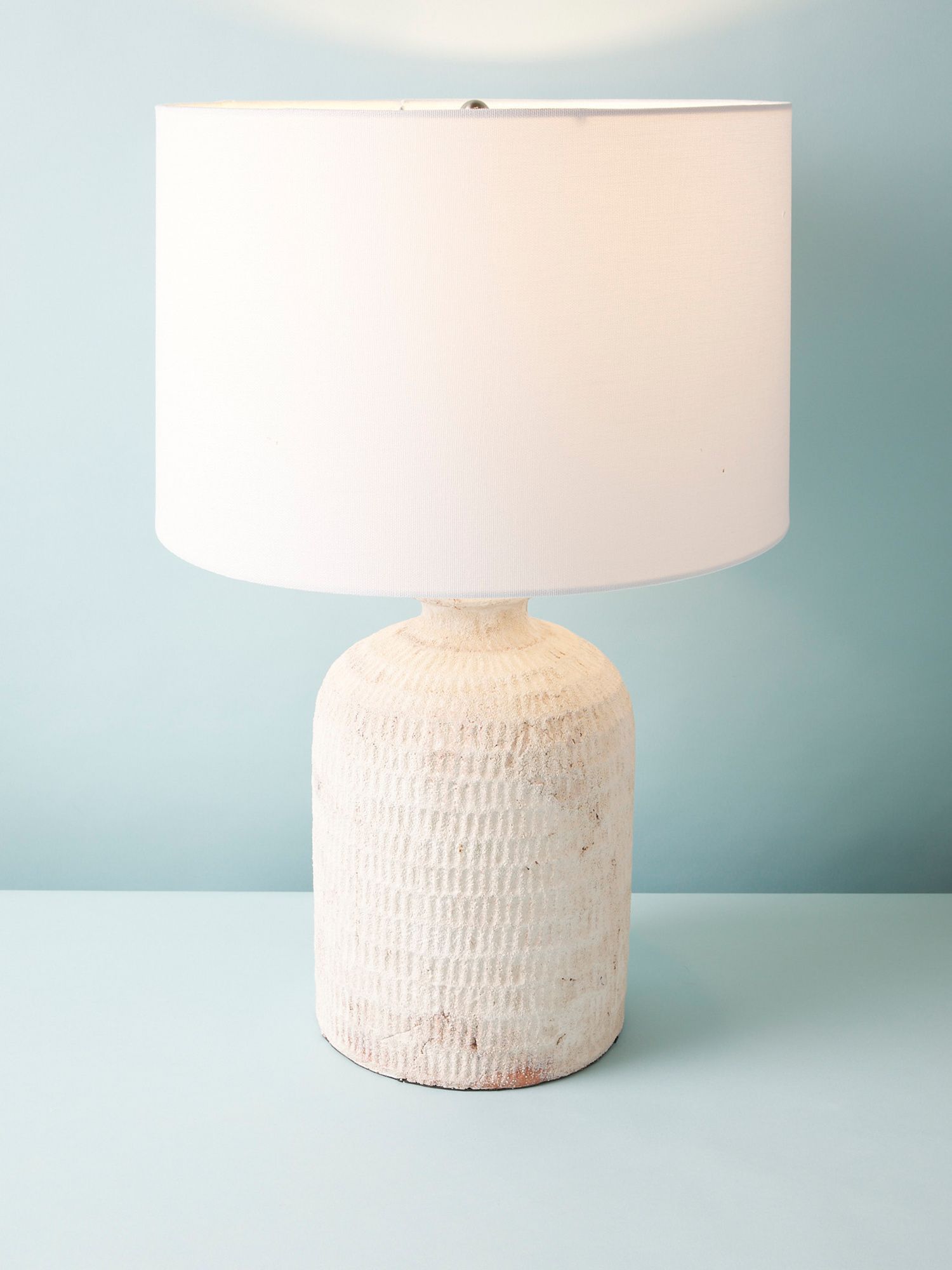 24in White Washed Terracotta Bottle Lamp | HomeGoods