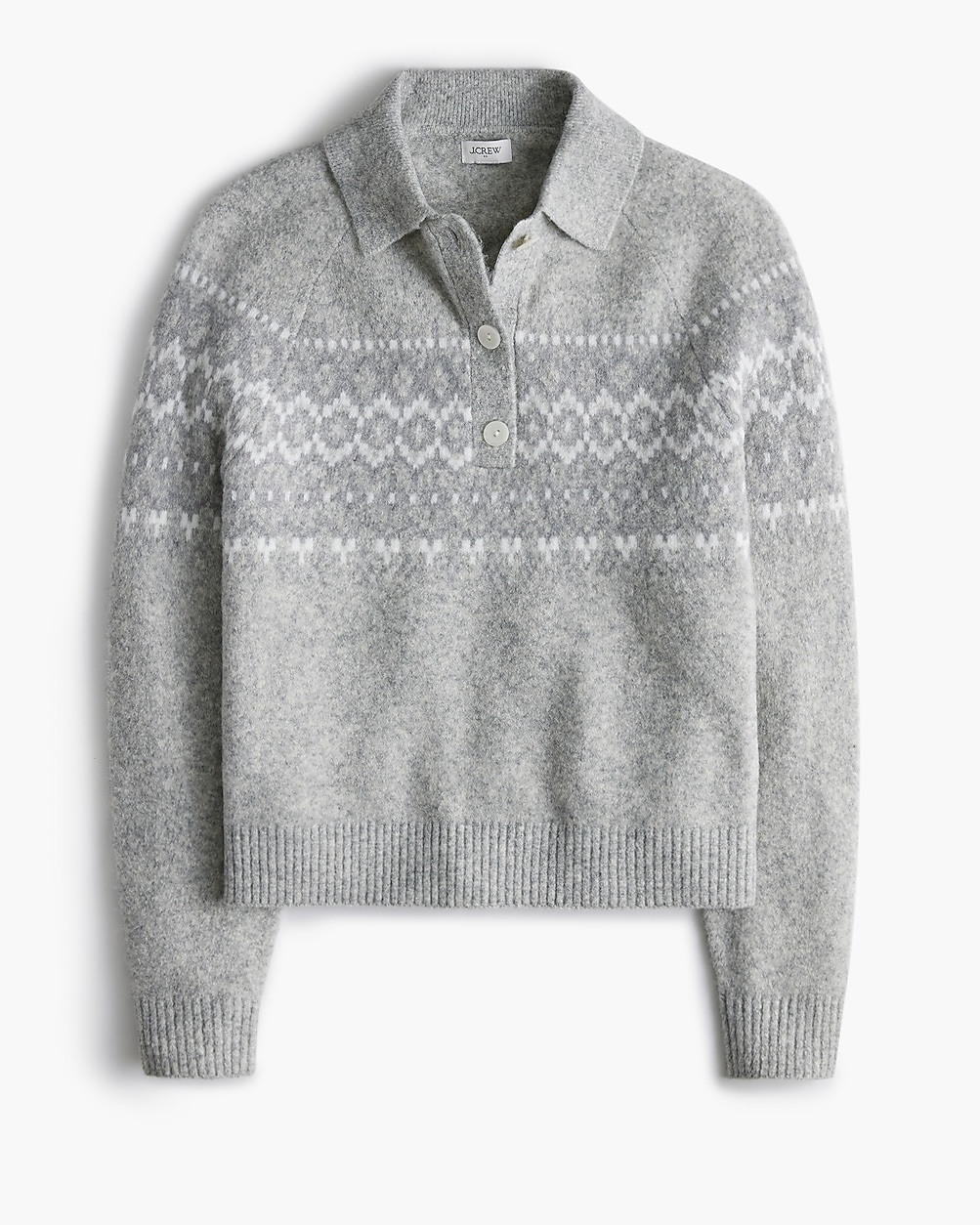 Fair Isle sweater-polo in extra-soft yarn | J.Crew Factory