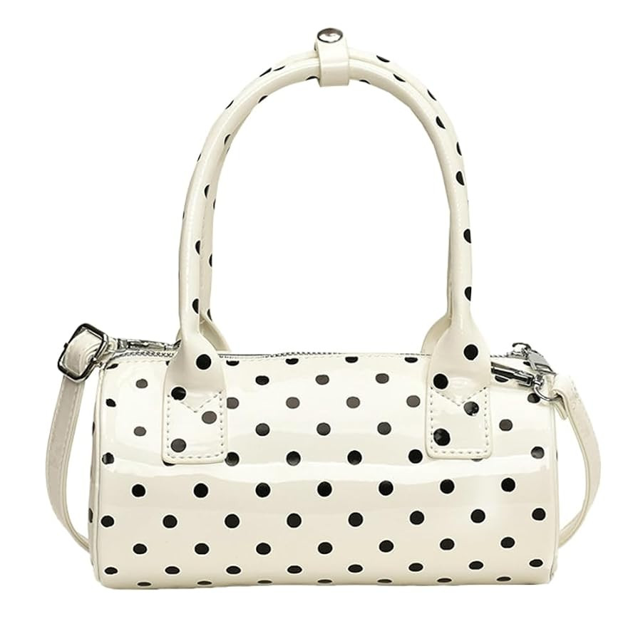 Polka Dot Crossbody Bags for Women Round Boston Bag Glossy Purses for Women Satchel Handbag Cute ... | Amazon (US)
