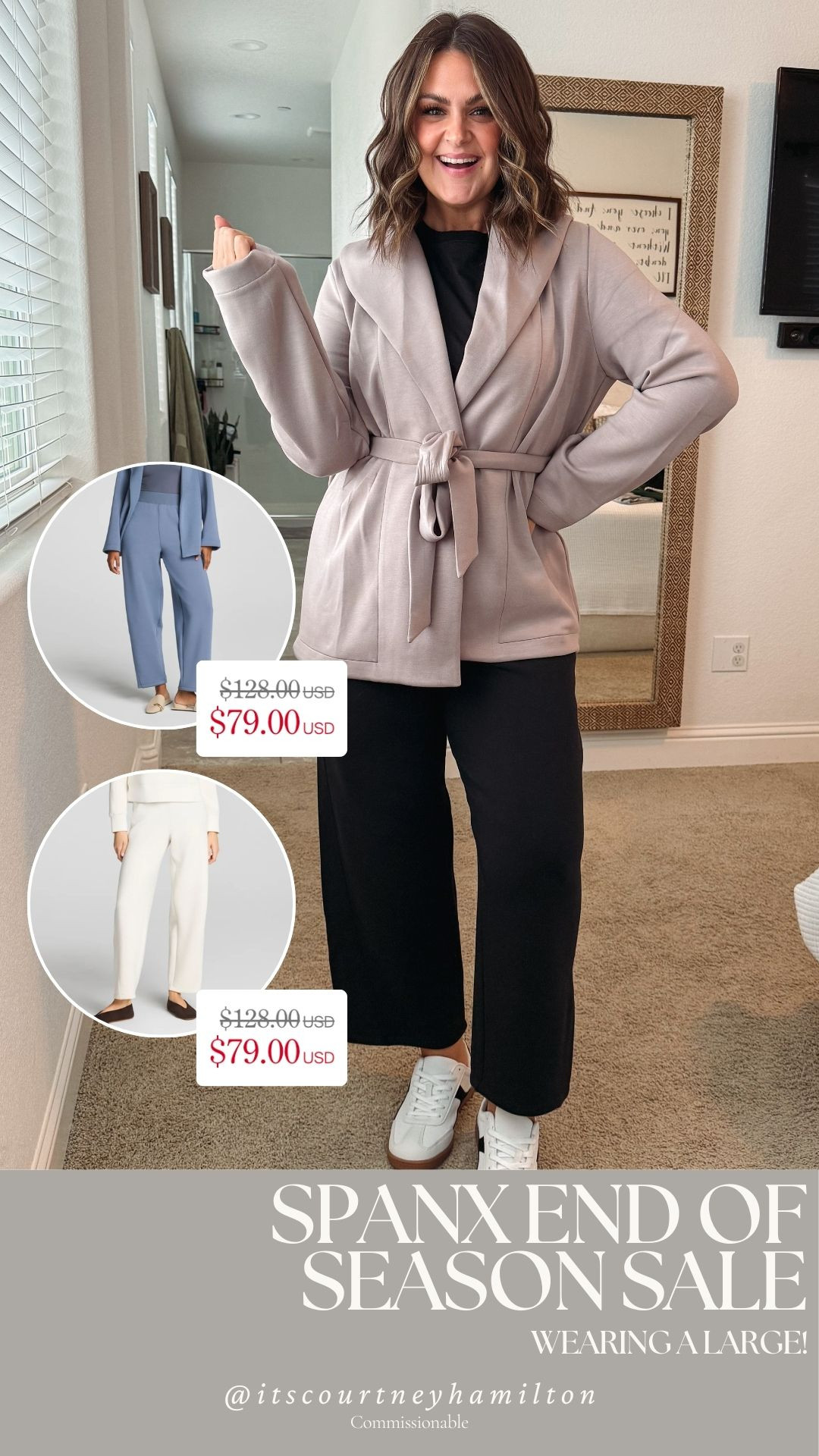 These Barrel Leg Pants from SPANX are on sale in color rain and ivory!! I am wearing a large!!

sale alert, loungewear, finds under 100, new arrivals, casual outfit, zip up, mid size fashion, courtney hamilton 

 

#LTKFindsUnder100 #LTKSaleAlert #LTKSeasonal
