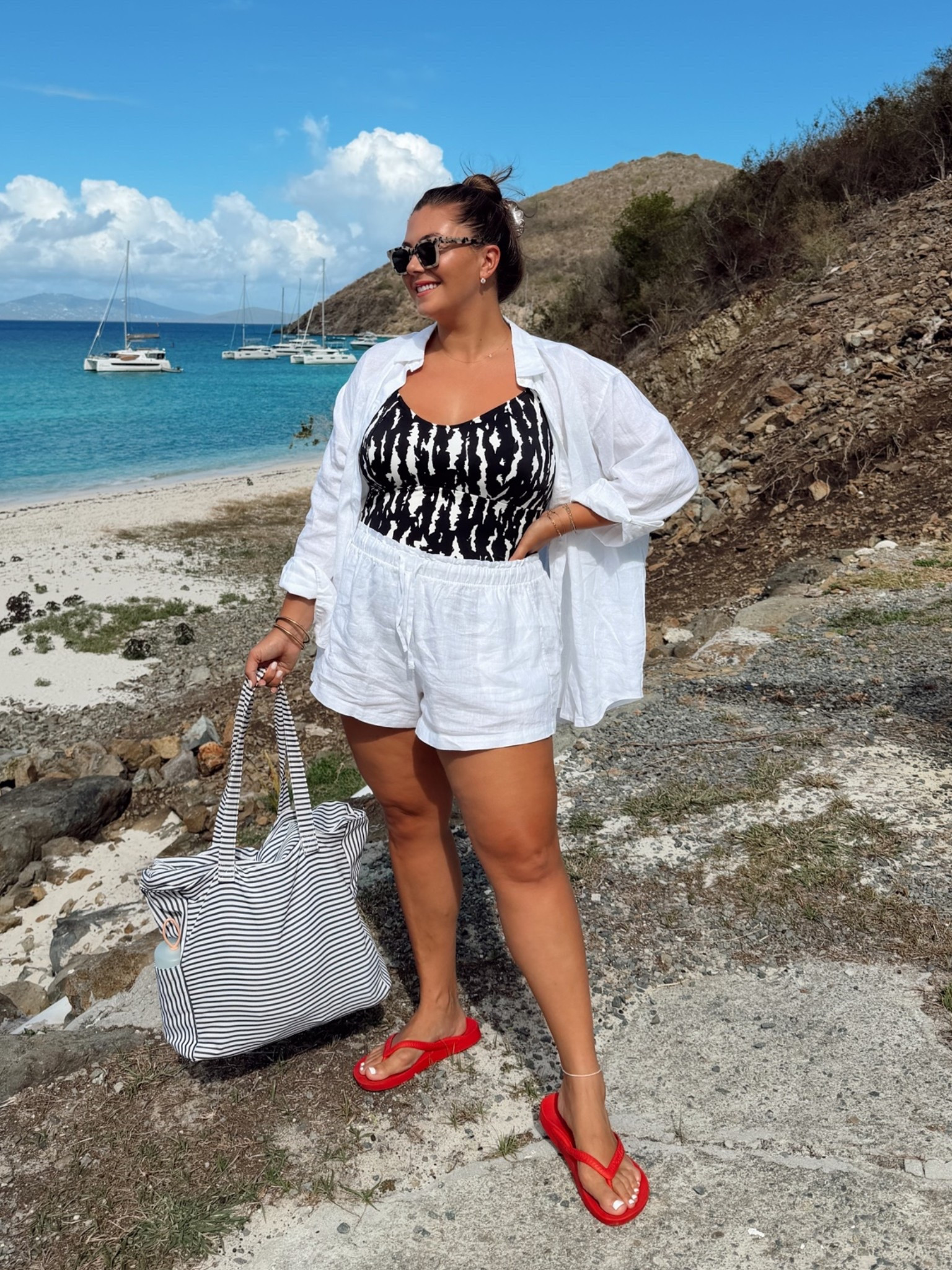 Wearing size 1X in top & 2x in shorts, swimsuit is bra sized! Use CARALYN15 on your first order at @Spanx

#LTKMidsize #LTKSwim #LTKTravel