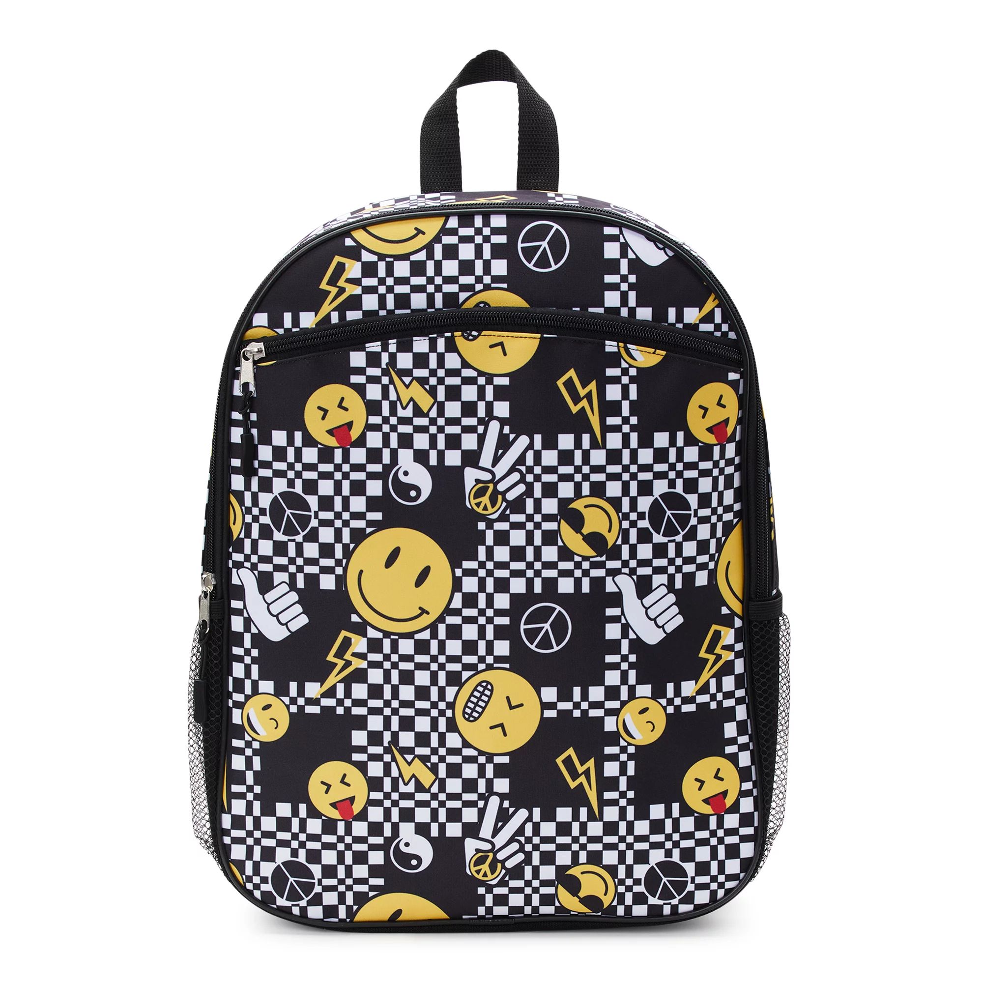 Wonder Nation Kids 16" Laptop Backpack, Smiles Black White | Walmart (US)