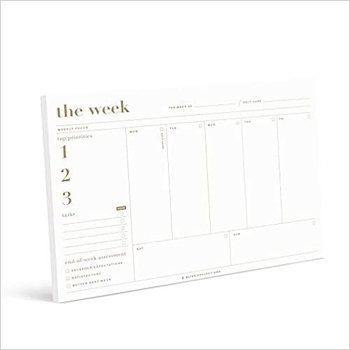 Bliss Collections Essential Weekly Planner 6 x 9 with 50 Undated Tear-Off Sheets, Metallic Gold O... | Amazon (US)