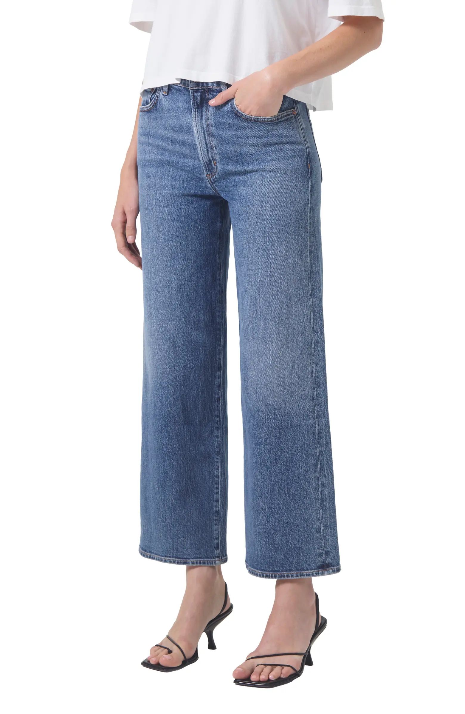 AGOLDE Harper High Waist Ankle Wide Leg Jeans | Nordstrom | Nordstrom