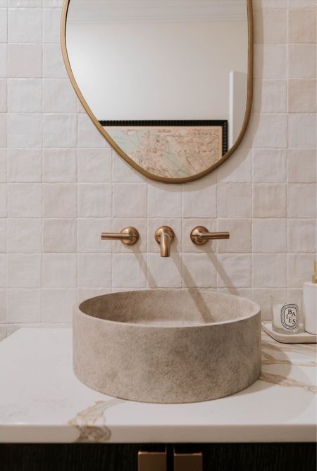 Elevate your bathroom with the timeless beauty of a stone sink.  #BathroomLuxury 

#LTKHome