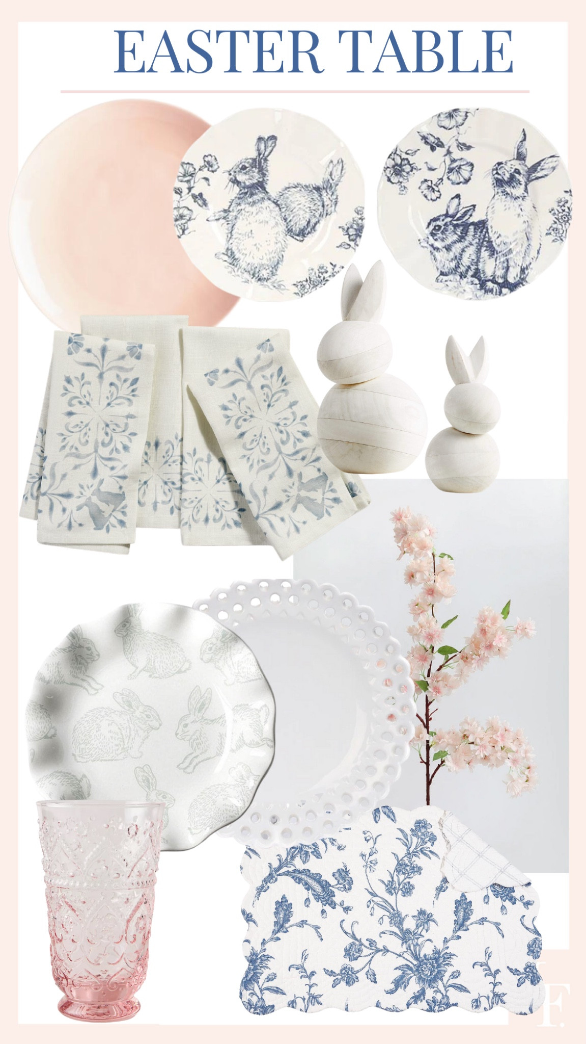 Easter and spring table decor finds in blue and blush pink  

#LTKhome #LTKSeasonal #LTKunder50