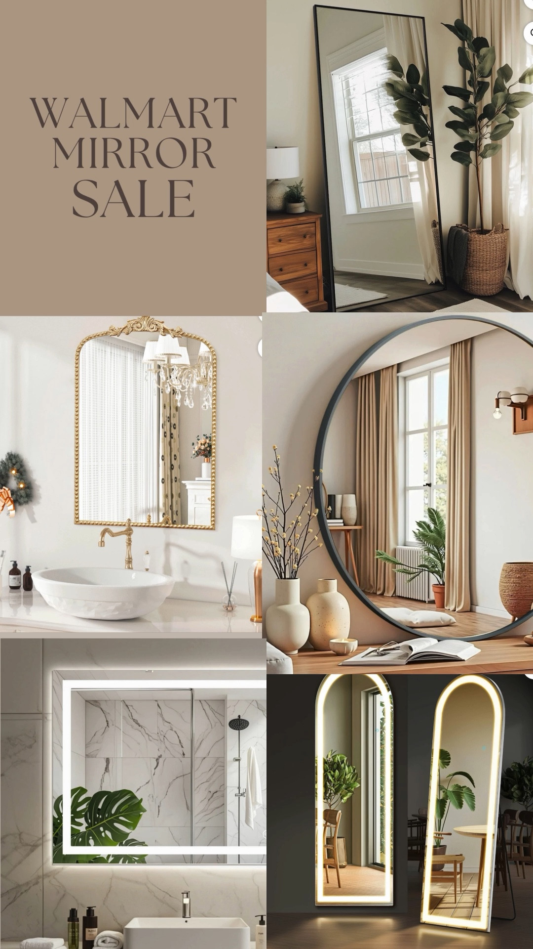✨Mirror, mirror on the wall…or the floor! ✨
 I rounded up the best Walmart mirrors currently on sale, and trust me—this is the kind of home decor upgrade that changes everything 🪞. Whether you’re styling your bathroom, entryway, living room, or bedroom, these finds prove you don’t have to compromise quality for price 🙌🏾.

From sleek LED mirrors that make your morning routine feel luxe 💡, to timeless antique-inspired frames that bring a vintage charm 🕰️, to modern black + gold designs that elevate an open concept layout 🖤💛—there’s truly a mirror for every style.

Mirrors are one of my favorite interior design hacks because they instantly make your space feel larger, brighter, and more polished 🌟. And with Walmart’s mix of affordable and on-trend styles, you can add that designer look without breaking the bank 💳.

🏠 Perfect for anyone refreshing their home decor, building a modern vibe, or just needing that final touch of elegance. 

Don’t wait—these sale pieces won’t last long! Tap to shop my picks now 🛒✨

#walmart @walmart




#LTKFindsUnder50 #LTKHome #LTKCyberWeek