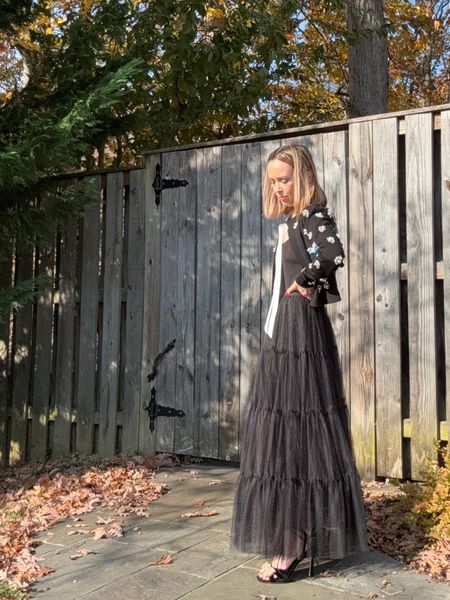 Absolutely smitten with this balletic, dramatic tulle dress from Alice and Olivia.  The dress, along with everything else I’m wearing, is included in Saks’ Cyber Monday promotion – $50 off every $200 we spend with code CYBER23SF, through 11/28. 

#LTKCyberWeek #LTKSeasonal #LTKHoliday