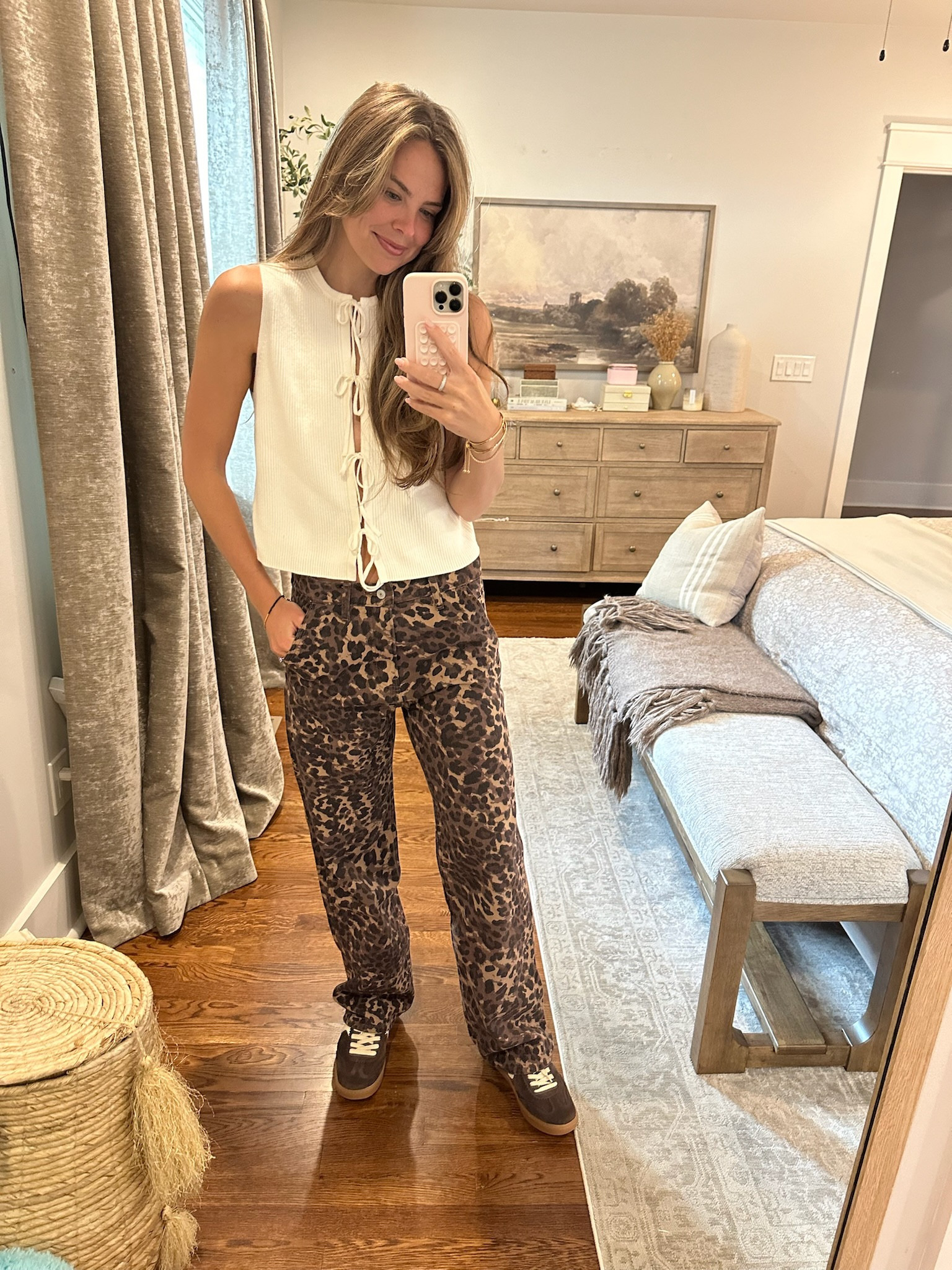 My OOTD is linked here! These leopard jeans are the jeans of the fall! I think they are so fun 🐆🤍

#LTKStyleTip #LTKShoeCrush #LTKSeasonal