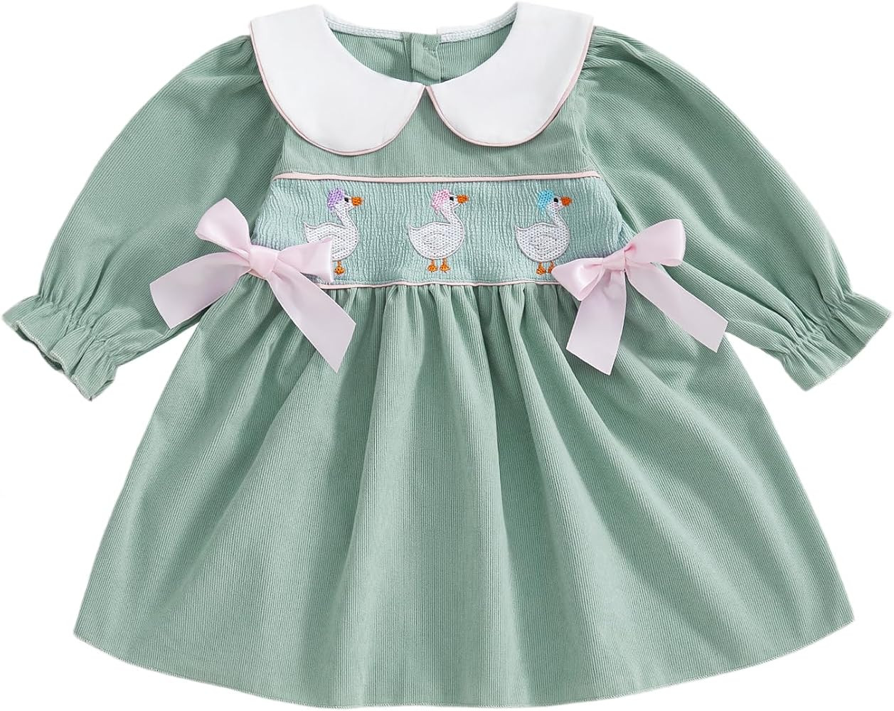 BULINGNA Toddler Baby Girl Silly Goose Outfits Long Sleeve Doll Collar Birthday Cute Goose Dress ... | Amazon (US)