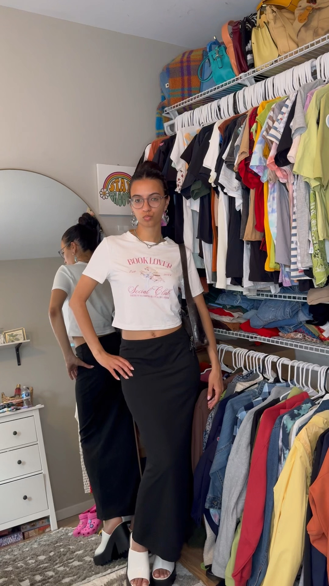 White tshirt, white book shirt, long black skirt, long skirt, platform sandals, white and black sandal, black bag, shoulder bag, blue earrings, long earrings, summer outfit, summer ootd, summer inspo, summer outfit, summer fashion, summer ootd 

#LTKSaleAlert #LTKSummerSales #LTKStyleTip