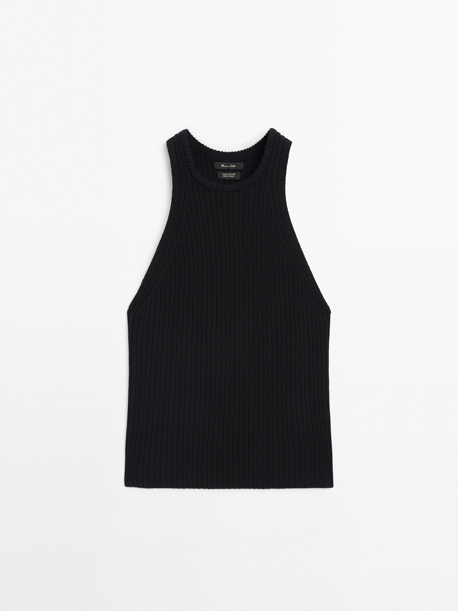 Ribbed halter top | Massimo Dutti UK