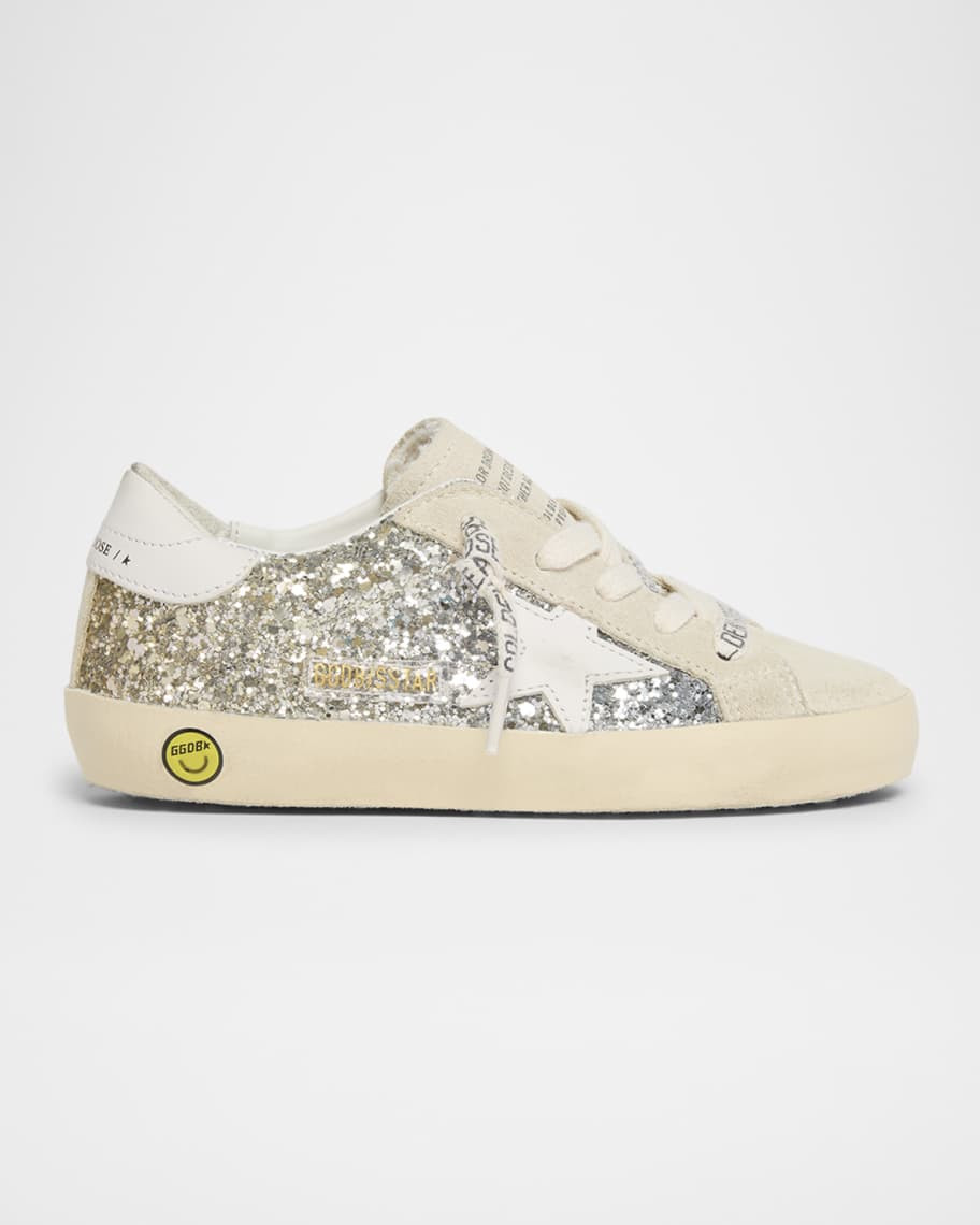 Golden Goose Girl's Super Star Glitter Leather Low-Top Sneakers, Baby/Toddlers | Neiman Marcus