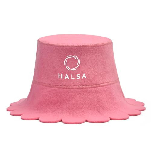 Halsa Sauna Hat, Natural Wool Sauna Hat for Men and Women, Eco-Friendly Insulating Headgear for Spa, Steam Room, Banya, Comfortable, Breathable, Handmade, One Size. Pink Scallop | Amazon (US)