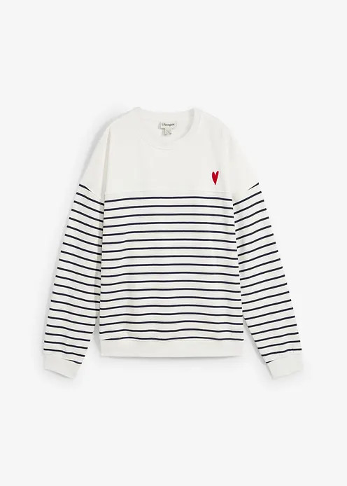 Stylisches Sweatshirt mit süßer Stickerei - weiß | bonprix | Bonprix DE