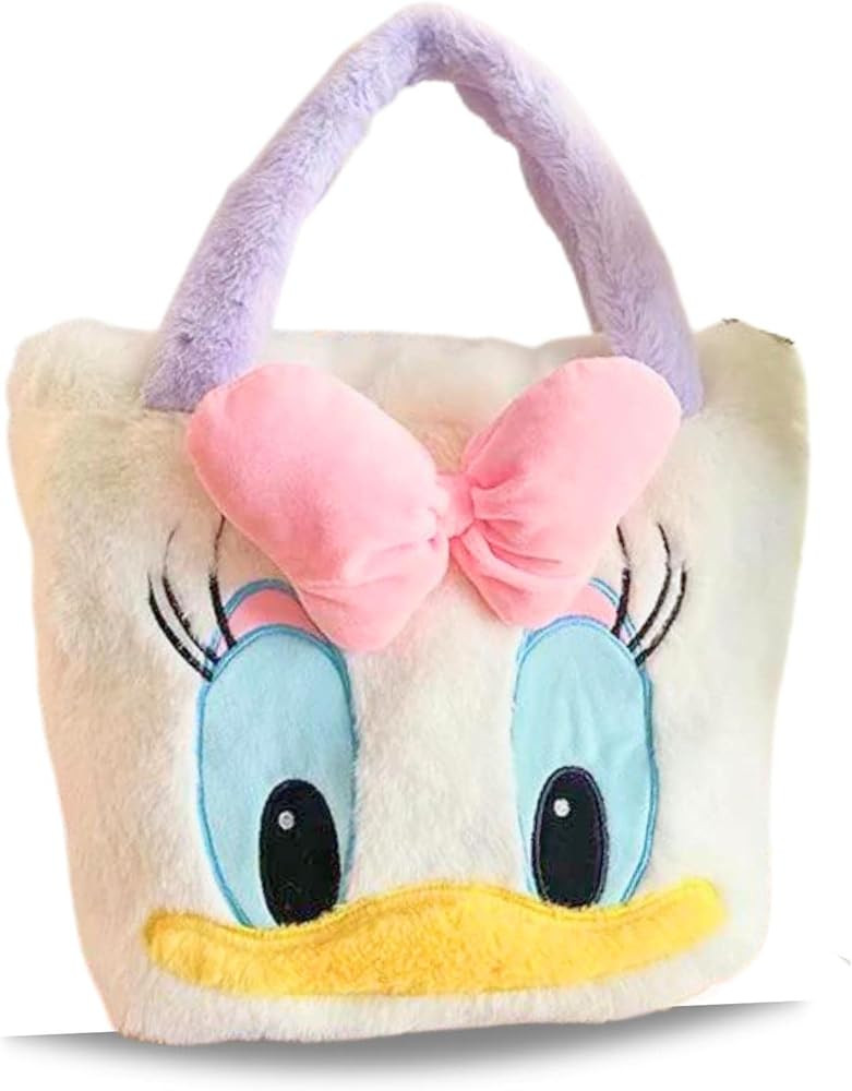 Daisy Duck Plush Hand Bag, Unisex, Shoulder Bag, Cartoon Big Pink Bow Tote, Washable, Soft Fur Ma... | Amazon (US)