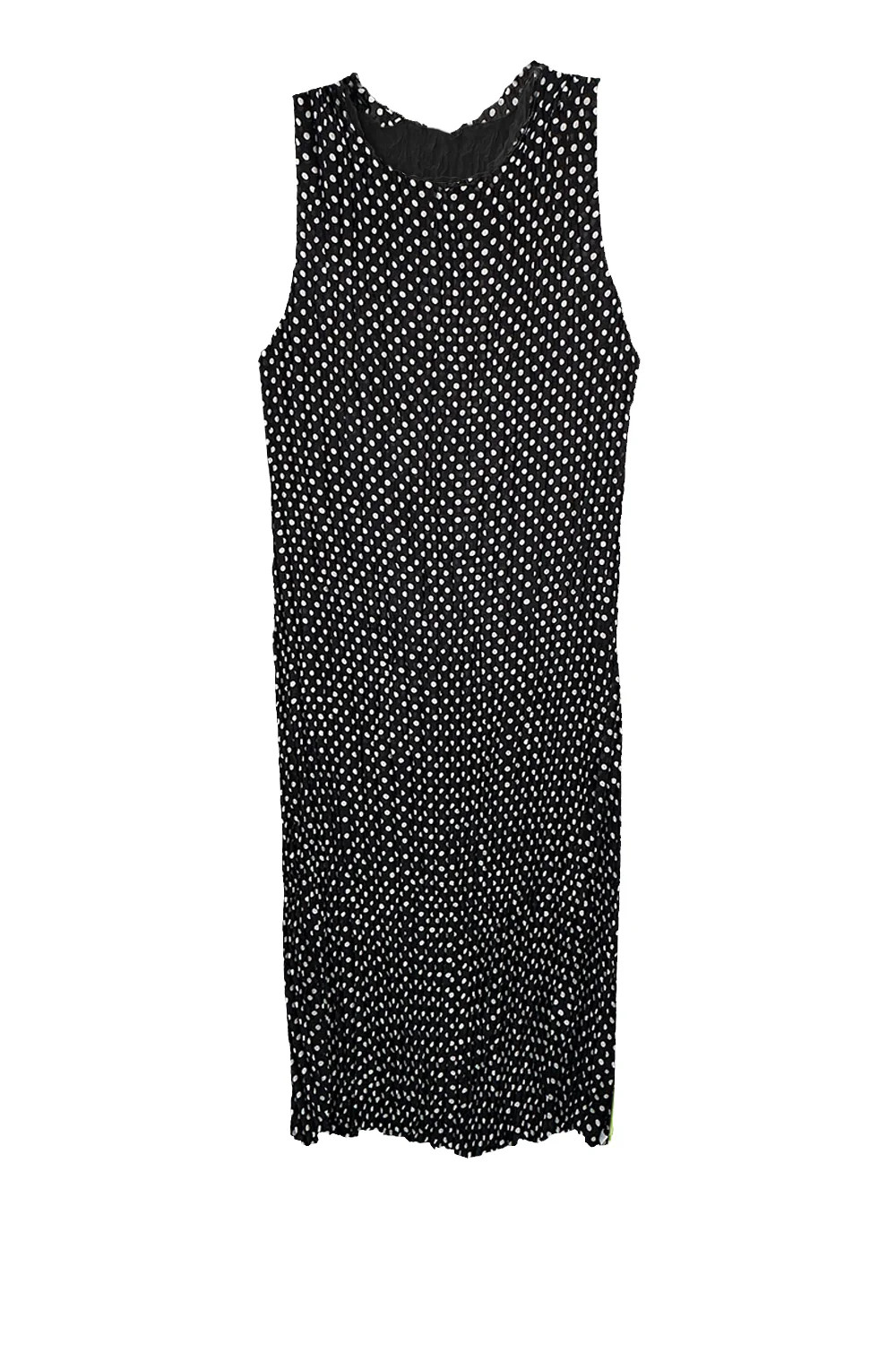 Jaya Pleated Dress- Reversible Polka Dot / Black | BAACAL Limited, LLC