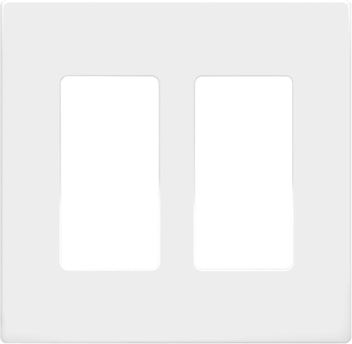 ENERLITES - SI8832-W-STICKER Screwless Decorator Wall Plates Child Safe Outlet Covers, Size 2-Gan... | Amazon (US)
