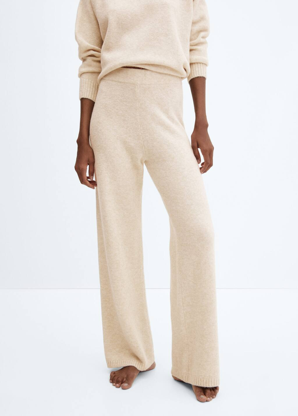 Straight knitted trousers | MANGO (UK)