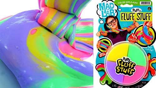 JA-RU Fluffy Slime Mad Lab Puffy Fluff Stuff Dough (Pack of 1) and 1 Bouncy Ball Super Soft and N... | Amazon (US)