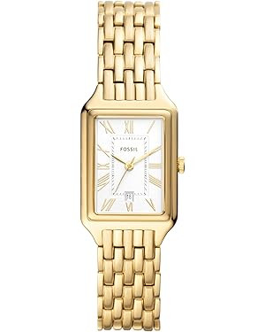 Fossil Raquel Women's Watch with Rectangular Case and Stainless Steel Bracelet or Leather Band | Amazon (US)
