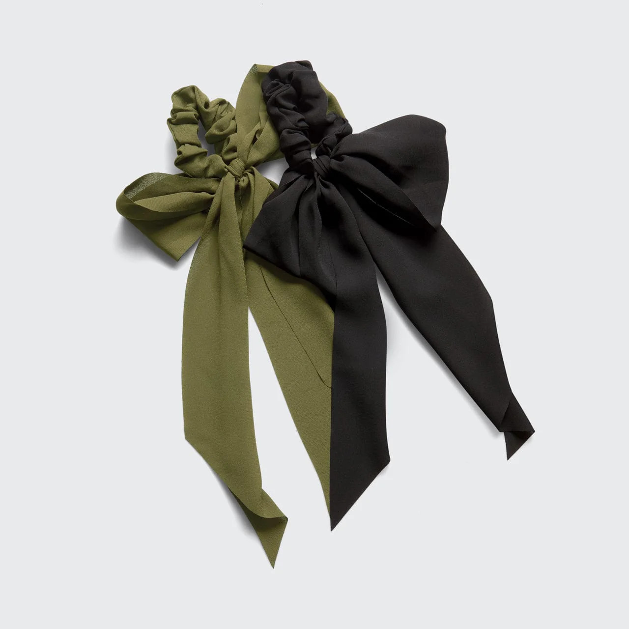 Crepe Scarf Scrunchie 2pc Set - Moss | Kitsch