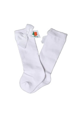 Embroidered Pumpkin Bow Socks | The Smocked Flamingo