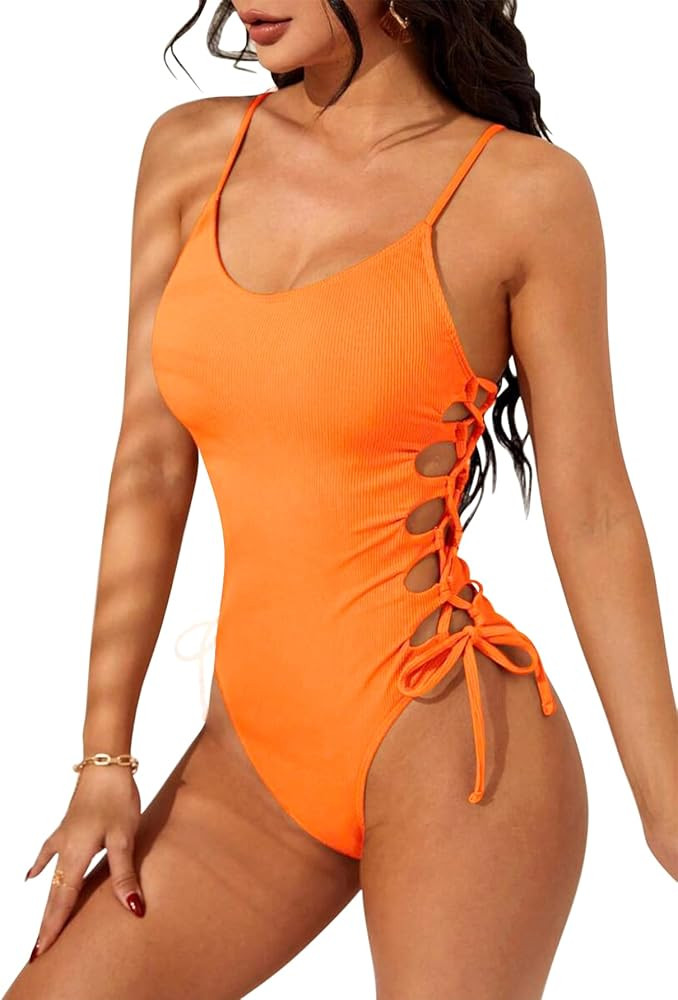 Narecte One Piece Swimsuit Women Bathing Suit Sexy High Cut Women's One-Piece Swimsuits Monokini ... | Amazon (US)