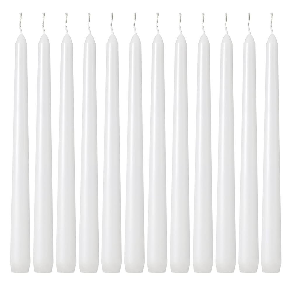 Kedtui Taper Candles 10 inch (H) Dripless, Set of 24 White Unscented and Smokeless Taper Candles ... | Amazon (US)