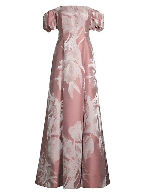 Off-The-Shoulder Floral Jacquard Gown | Saks Fifth Avenue