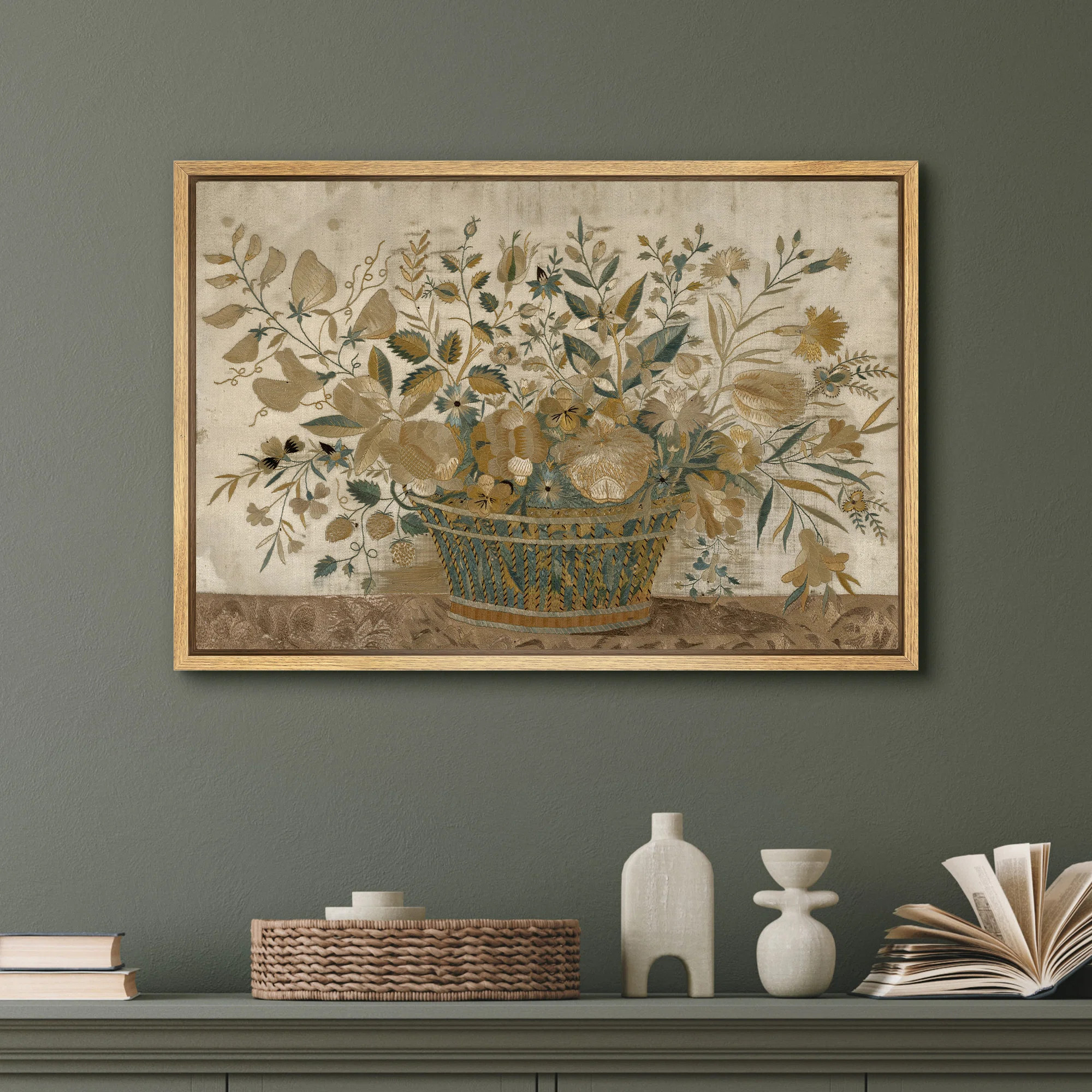 Vintage Floral Basket Canvas Print Wall Art - Rustic Botanical Decor for Kitchen or Cottage Style... | Wayfair North America