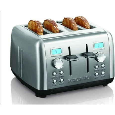 Farberware Stainless Steel Dual Control Digital 4 Slice Toaster | Walmart (US)