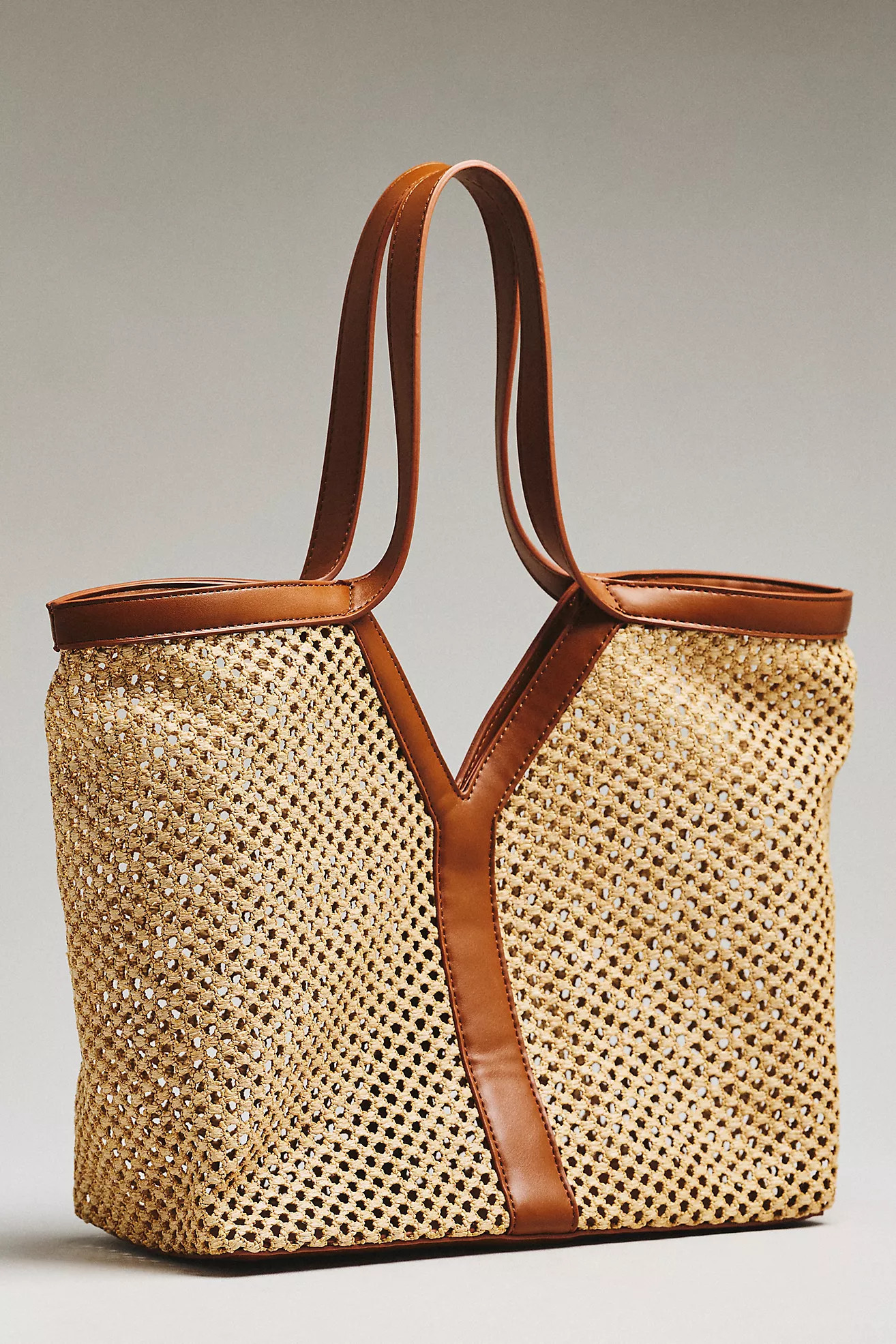 Urban Expressions Nadia Raffia Perforated Tote Bag | Anthropologie (US)