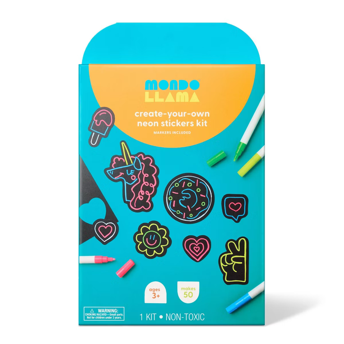 50ct Neon Stickers Coloring Craft Kit - Mondo Llama™ | Target