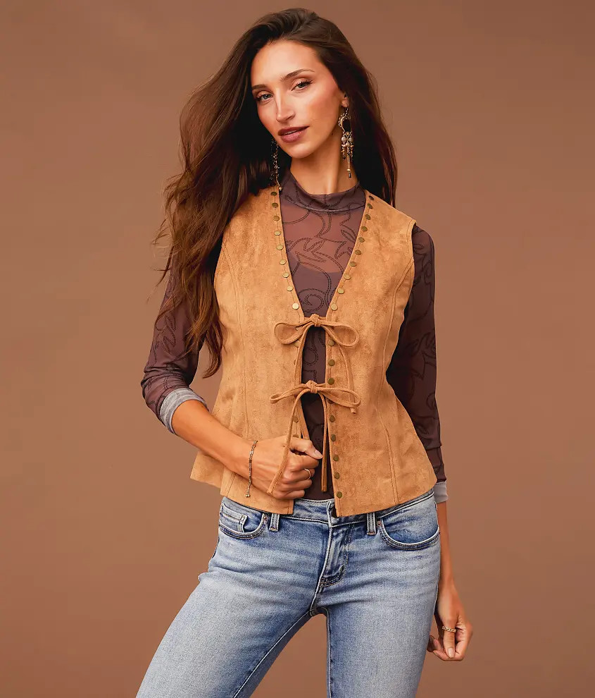 Studded Faux Suede Vest | Buckle