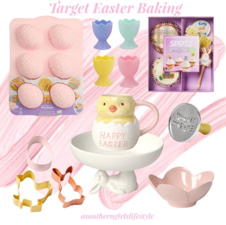 Target Easter Baking Goodies - these tend to go fast

Pink Silicone Jumbo Eggs Pan, Easter Egg Cups, Easter Cupcake Baking Kit, Happy Easter Cookie Stamp, Chick Easter Mug, White Bunny Dish, Easter Cookie Cutters & Pink Flower Bowl

#LTKSeasonal #LTKfamily #LTKhome