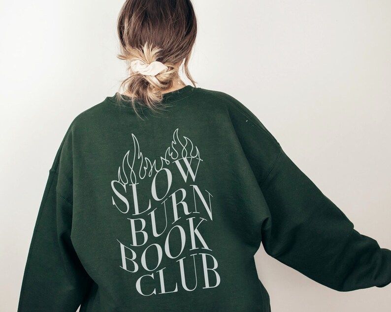 Slow Burn Book Club Sweatshirt Bookish Pullover Booktok Clothing Literary Apparel Smut Reader Dar... | Etsy (US)