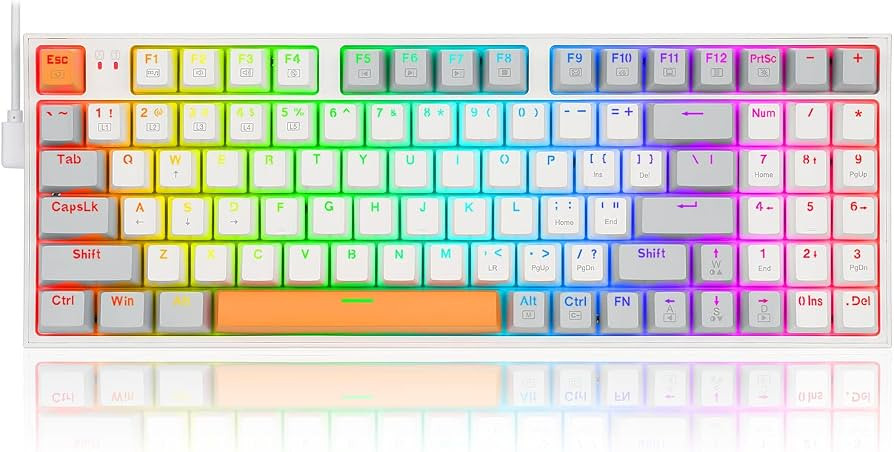 Redragon Mechanical Gaming Keyboard, Wired Mechanical Keyboard with RGB Backlit, 94 Keys, Program... | Amazon (US)