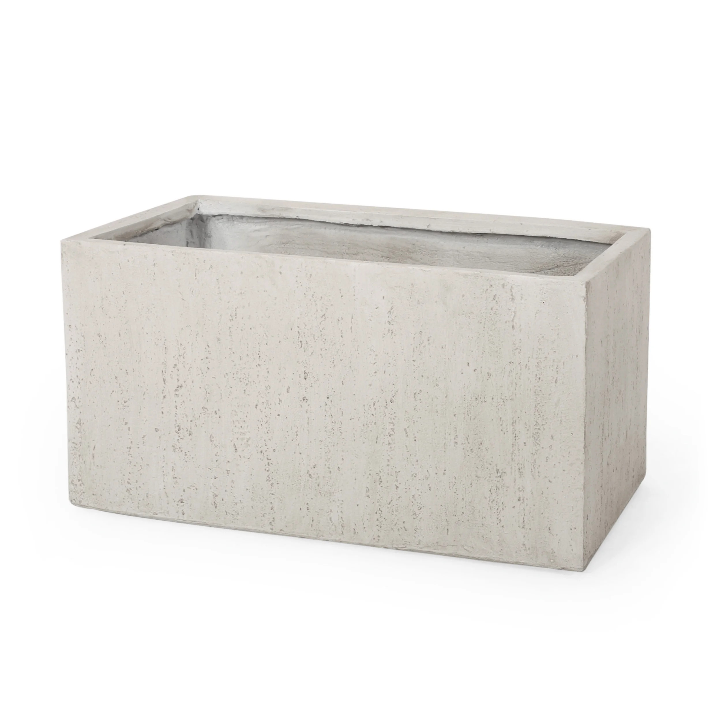 GDF Studio Fardeen Outdoor Modern Cast Stone Rectangular Planter, White Large | Walmart (US)