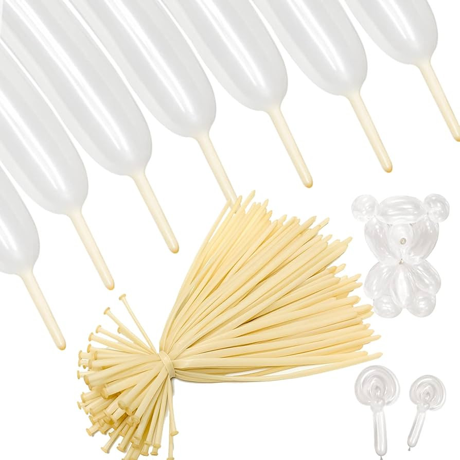 260 Balloons Clear Long Balloons 100 Pack Twisting Animal Balloon Thickening Latex Transparent Mo... | Amazon (US)