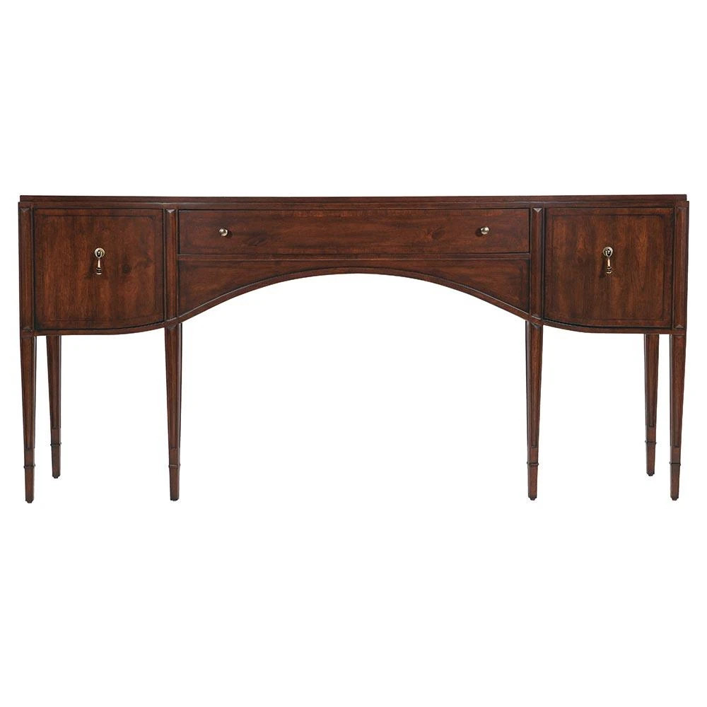 Arthur Updated Traditional Cherry Wood Curved Console Table | Kathy Kuo Home