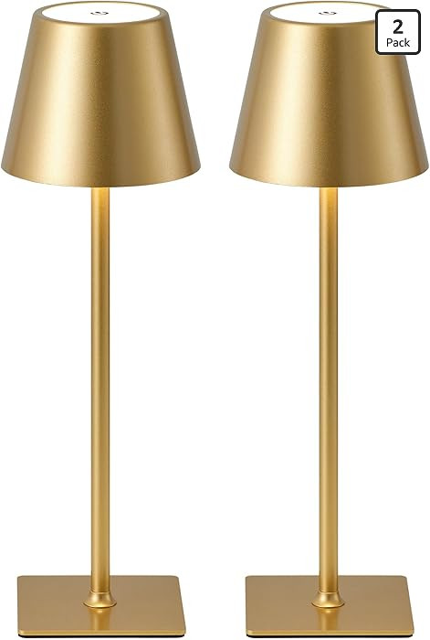 KDG 2 Pack Cordless Table Lamp, Portable LED Desk Lamps, 5000mAh Battery Operated, 3 Color Steple... | Amazon (US)