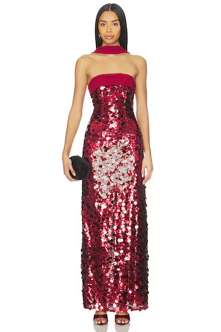 MAJORELLE Millie Gown in Bordeaux Red from Revolve.com | Revolve Clothing (Global)