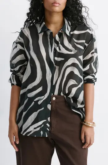 MANGO Print Shirt | Nordstrom | Nordstrom