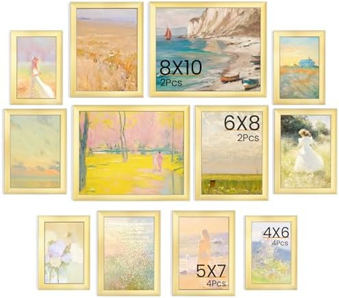 Gold Gallery Wall Frame Set of 12, Picture Frames for Multiple Pictures, Two 8x10, Two 6x8, Four ... | Amazon (CA)