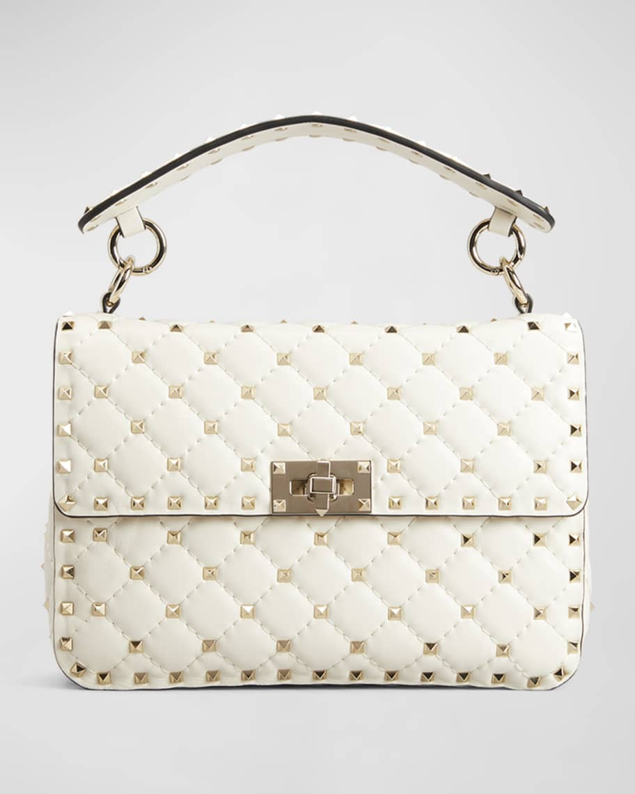 Valentino Garavani Rockstud Spike Medium Quilted Top-Handle Bag | Neiman Marcus